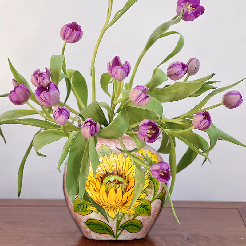 Round Ceramic Tulip Vase
