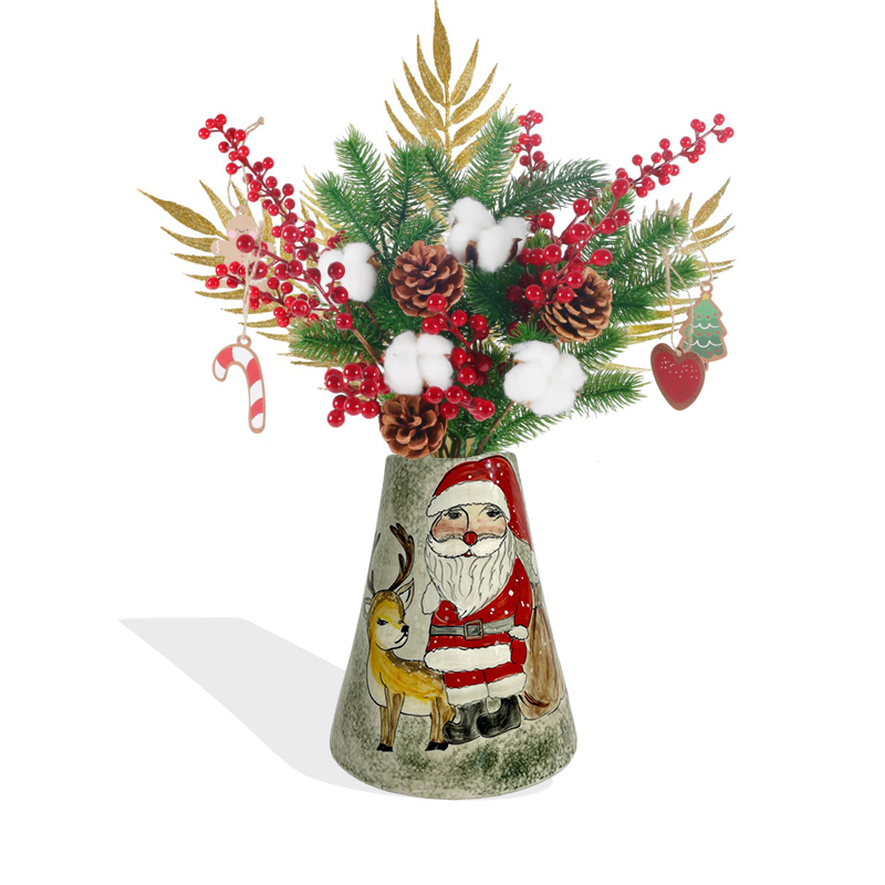 Christmas flowers with vase-Exquisite and Artistic Christmas Decorations