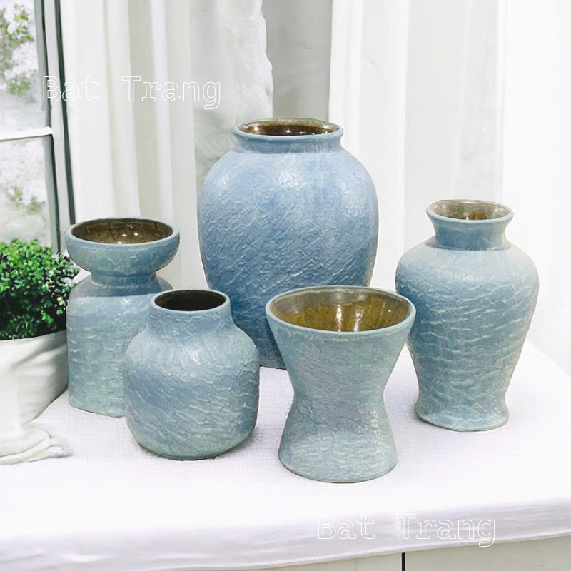 Minimalist light blue vase for modern home decor