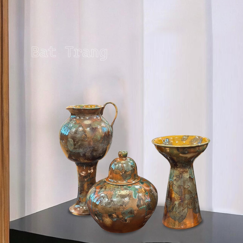 Bat Trang Vintage Brown Ceramic Vases – Earthy, Warm, and Authentic
