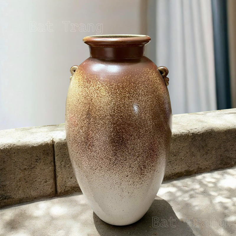 Large Brown Ceramic Vase 54cm – An Ideal Floor Vase for Living Rooms and Large Spaces