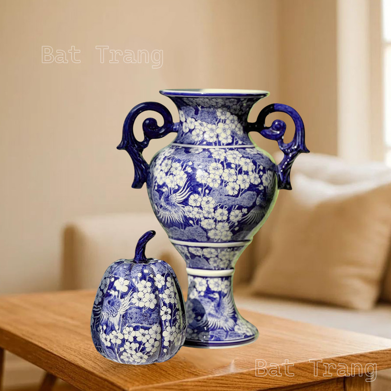 The Beauty of a Blue and White Vase with 2 Handles in Thoughtful Home Styling
