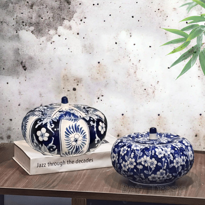 Blue and White Pumpkin Jar – A Perfect Blend of Tradition and Modern Style