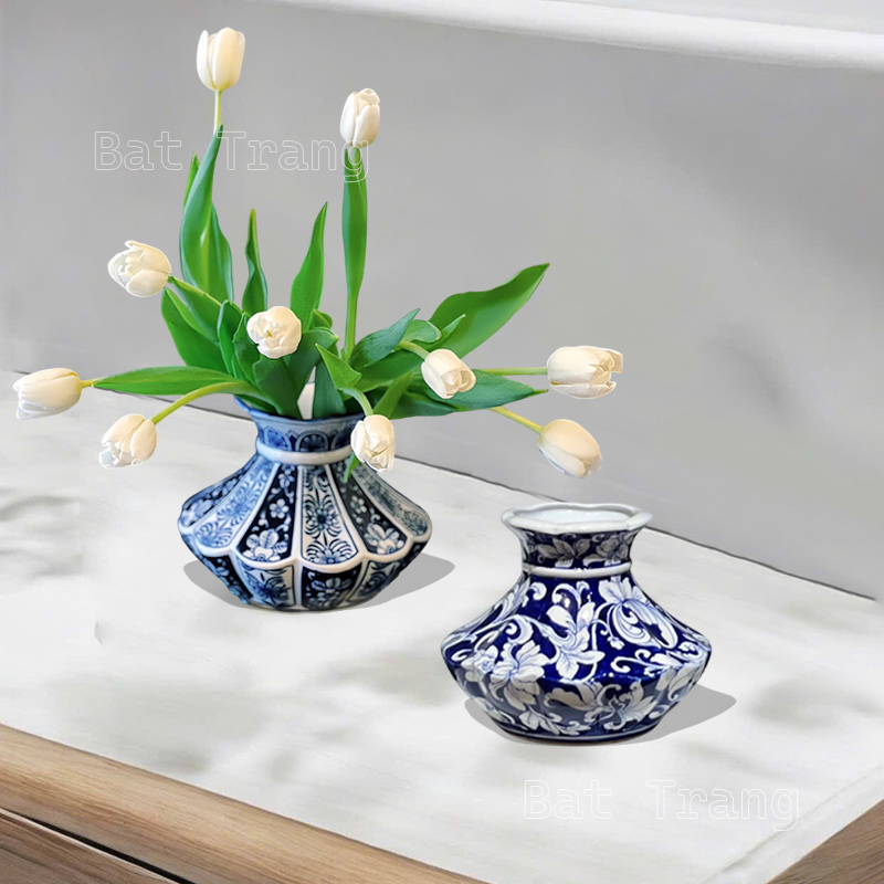 Decorate Your Space with Asian Style Blue and White Flower Vases