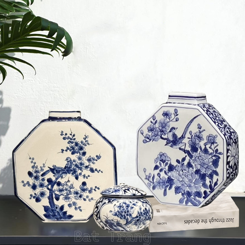 Handcrafted Octagonal Porcelain Vase – A Blend of Tradition and Modern Style