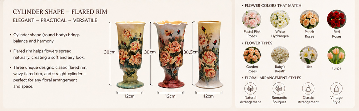 Best Flowers for Artistic Flared And Cylinder Rose Flower Vases