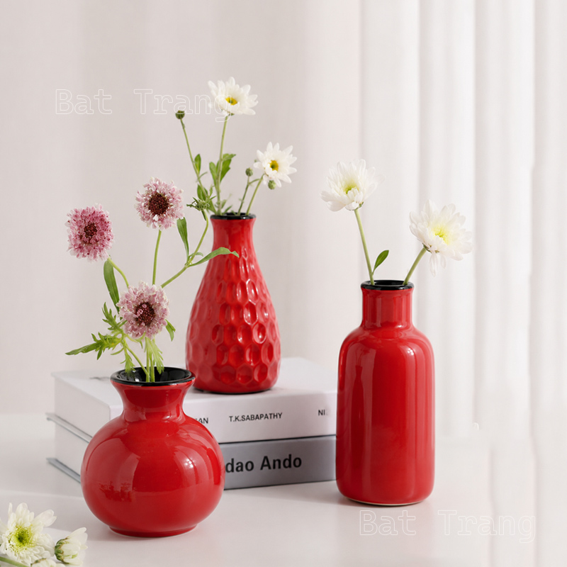 Red Ceramic Bud Vases, Small in Size, Big on Style