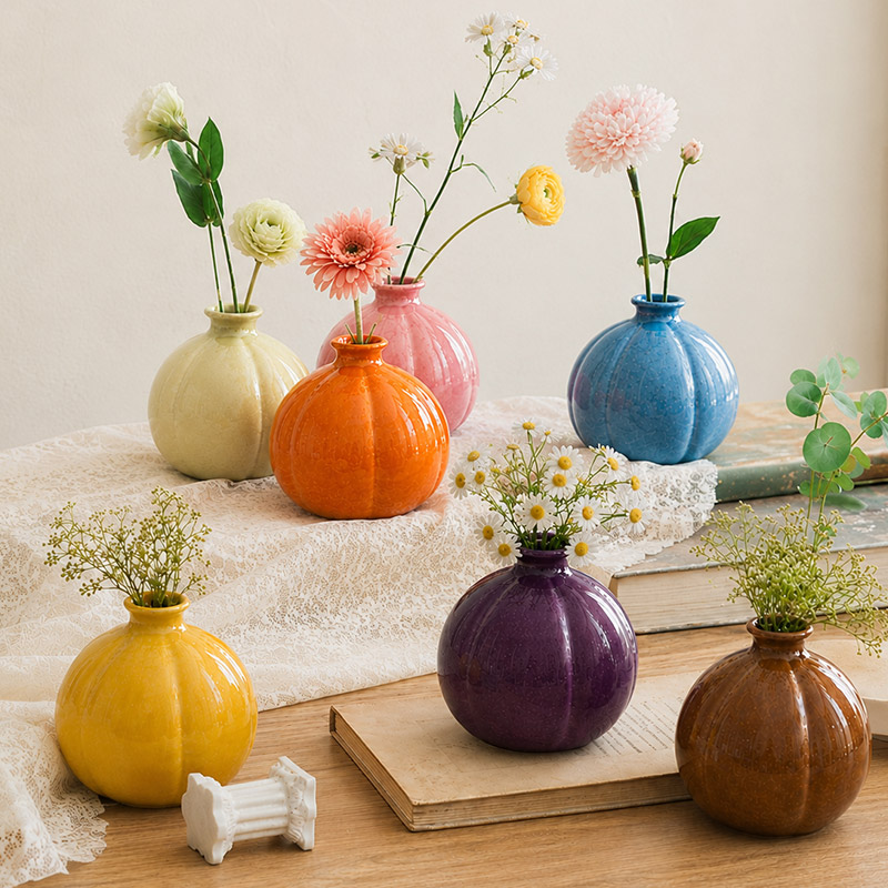 Small Round Bud Vases in a Variety of Unique Colors